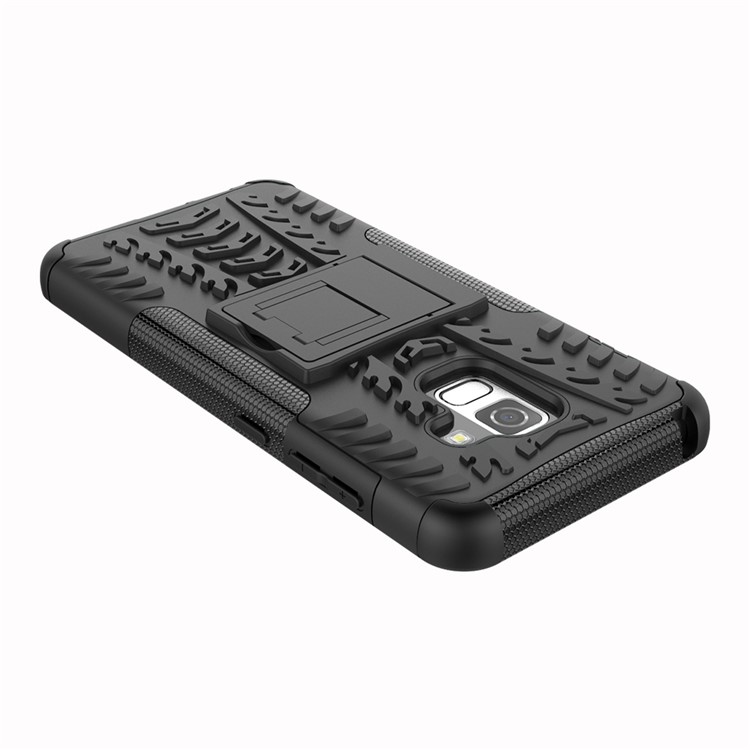 Anti-slip PC + TPU Hybrid Case with Kickstand for Samsung Galaxy A8 (2018) - Black-6