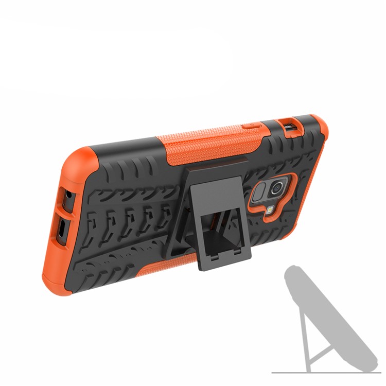 Anti-slip PC + TPU Combo Case with Kickstand for Samsung Galaxy A8 (2018) - Orange-3