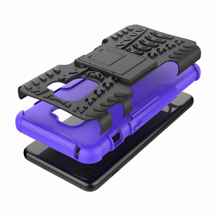 Anti-slip PC + TPU Hybrid Protective Case with Kickstand for Samsung Galaxy A8 (2018) - Purple-2