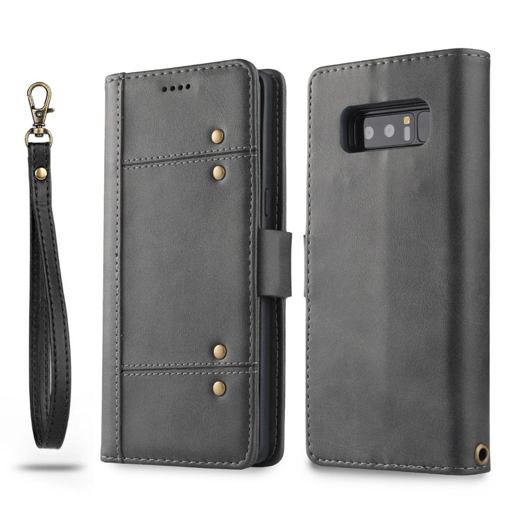 LC.IMEEKE Removable 2-in-1 Leather Wallet Case + TPU Back Cover for Samsung Galaxy Note 8 SM-N950 - Black-1