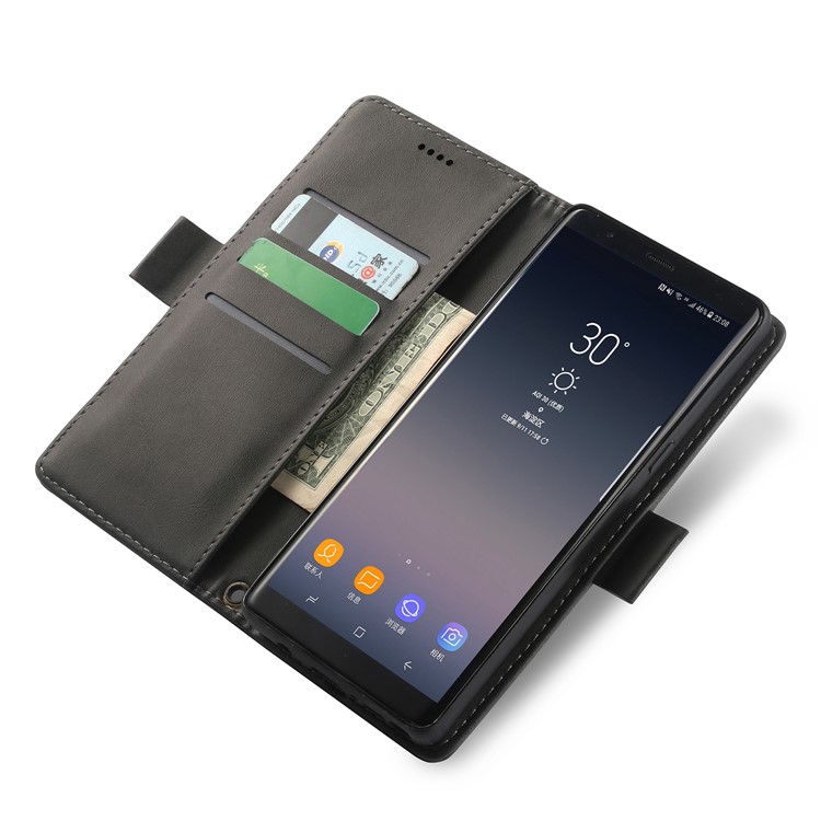 LC.IMEEKE Removable 2-in-1 Leather Wallet Case + TPU Back Cover for Samsung Galaxy Note 8 SM-N950 - Black-3