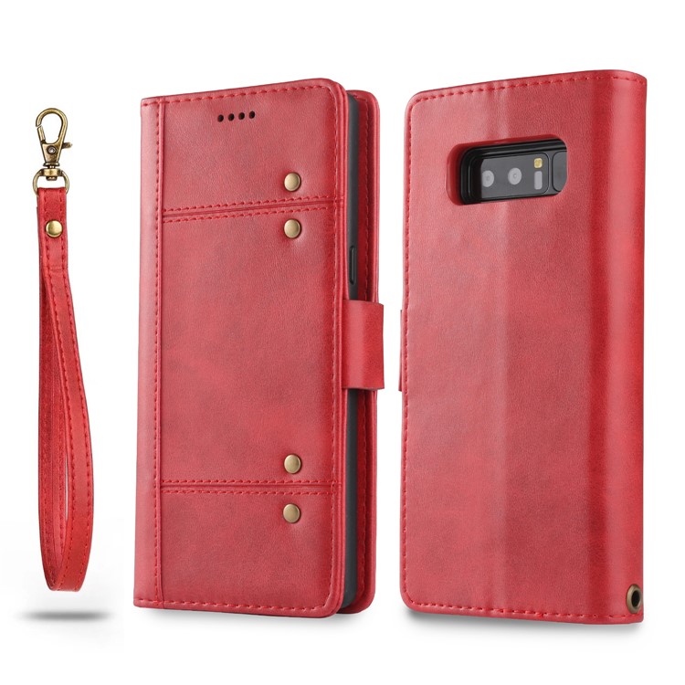 LC.IMEEKE Detachable Leather Wallet Mobile Case with Inner TPU Back Cover for Samsung Galaxy Note 8 SM-N950 - Red-1