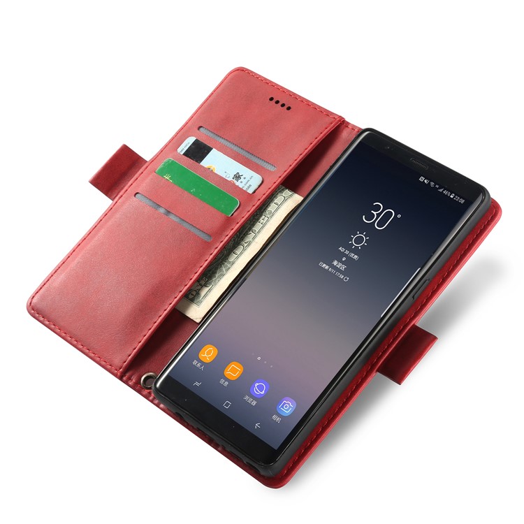 LC.IMEEKE Detachable Leather Wallet Mobile Case with Inner TPU Back Cover for Samsung Galaxy Note 8 SM-N950 - Red-3