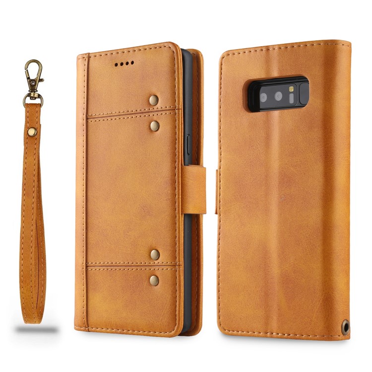 LC.IMEEKE Detachable 2-in-1 PU Leather Wallet Mobile Cover with Stand for Samsung Galaxy Note 8 SM-N950 - Brown-1