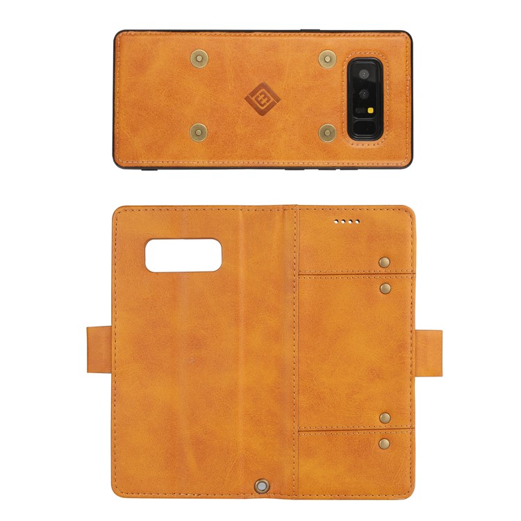LC.IMEEKE Detachable 2-in-1 PU Leather Wallet Mobile Cover with Stand for Samsung Galaxy Note 8 SM-N950 - Brown-2