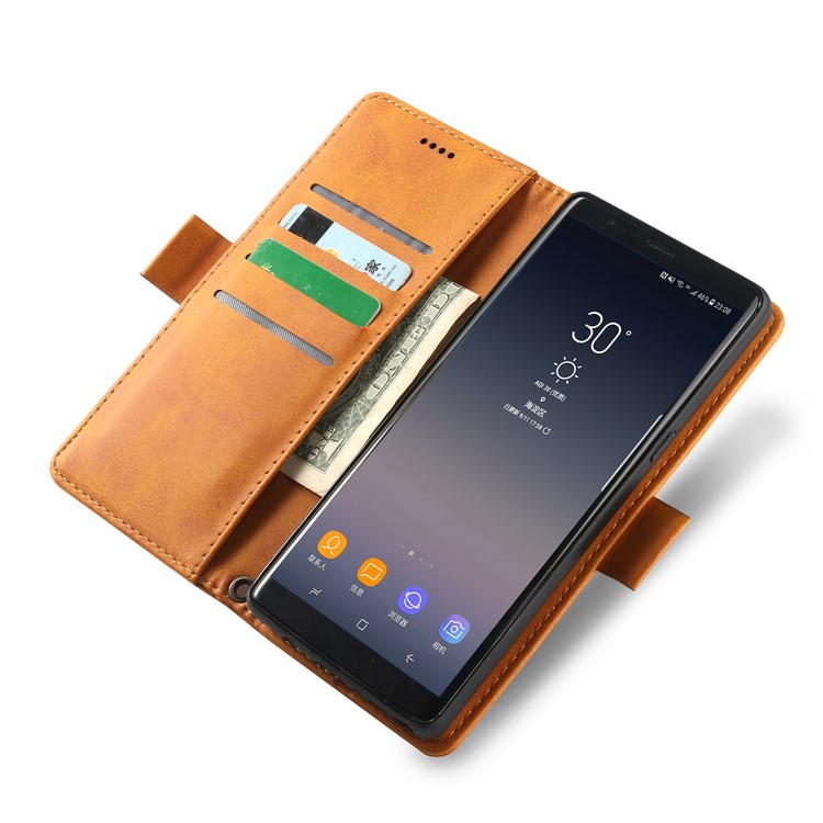 LC.IMEEKE Detachable 2-in-1 PU Leather Wallet Mobile Cover with Stand for Samsung Galaxy Note 8 SM-N950 - Brown-3
