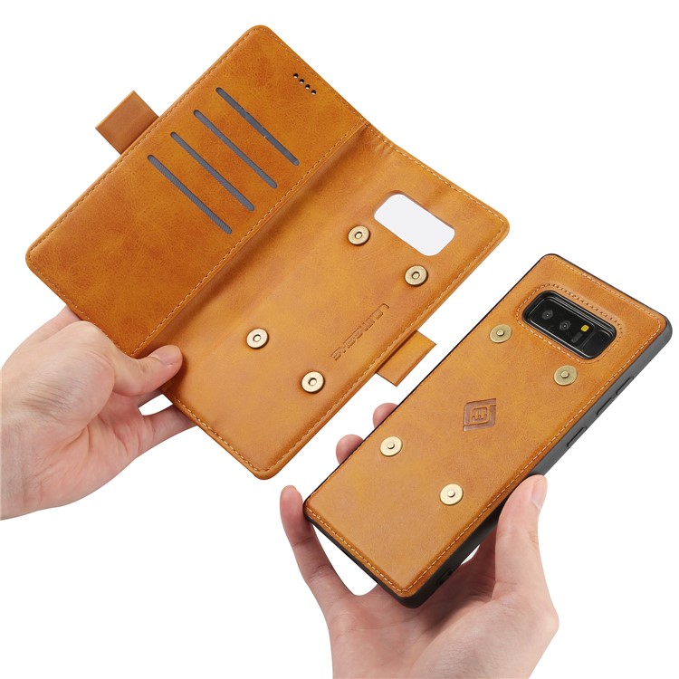 LC.IMEEKE Detachable 2-in-1 PU Leather Wallet Mobile Cover with Stand for Samsung Galaxy Note 8 SM-N950 - Brown-4