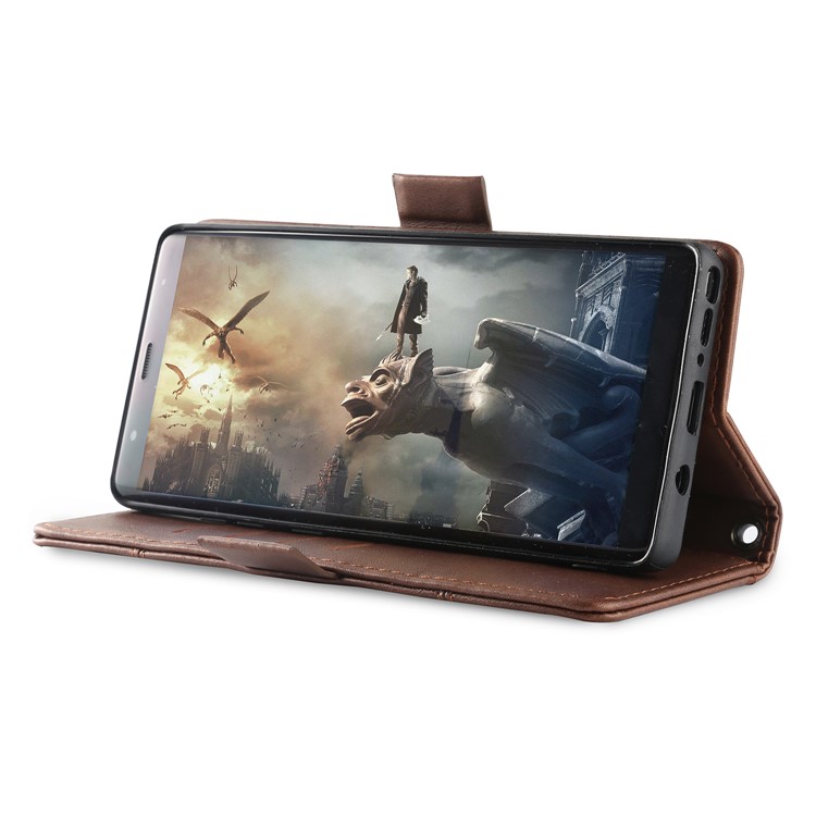 LC.IMEEKE Removable 2-in-1 Wallet Leather Cover + TPU Mobile Case for Samsung Galaxy Note 8 SM-N950 - Coffee-5