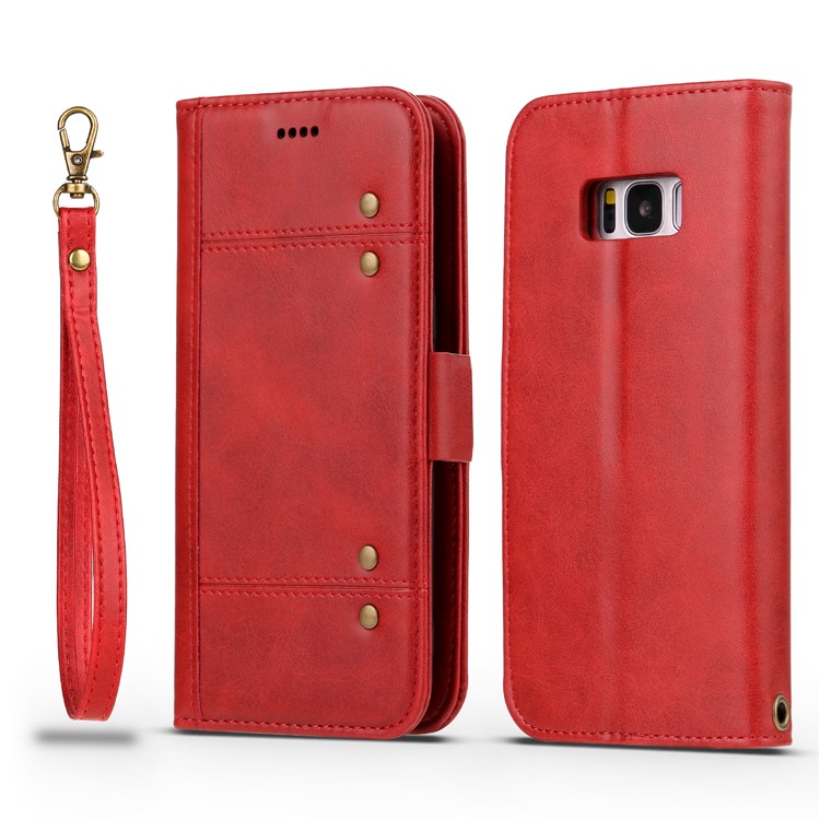 LC.IMEEKE Detachable 2-in-1 Leather Wallet Mobile Case + TPU Back Cover for Samsung Galaxy S8 G950 - Red-2