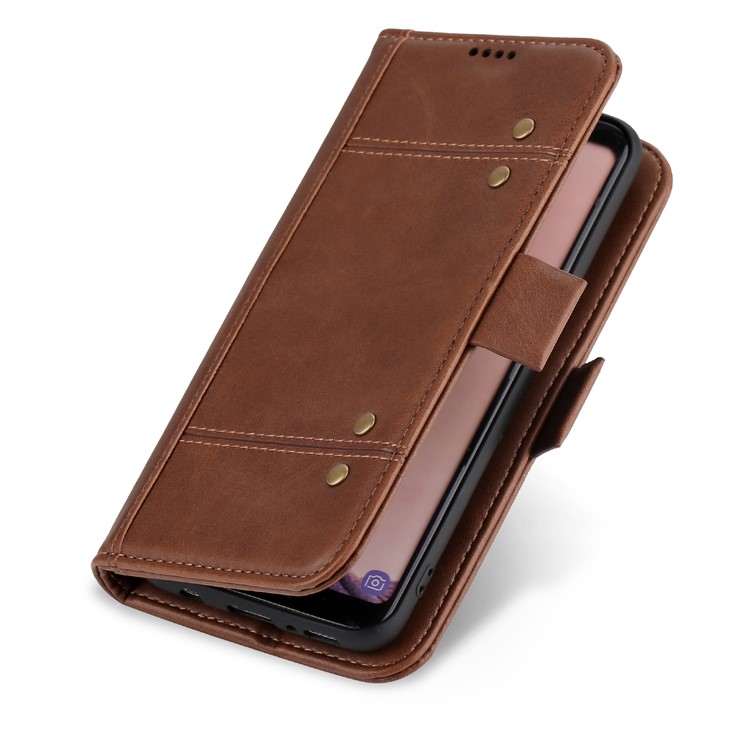 LC.IMEEKE Removable 2-in-1 Wallet Leather Cover + TPU Phone Case for Samsung Galaxy S8 G950 - Coffee-10