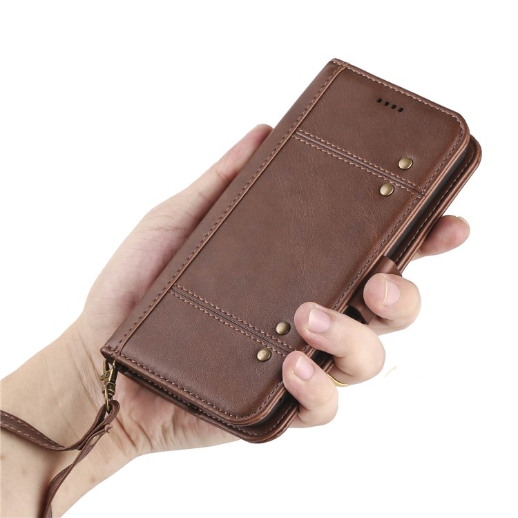 LC.IMEEKE Removable 2-in-1 Wallet Leather Cover + TPU Phone Case for Samsung Galaxy S8 G950 - Coffee-14