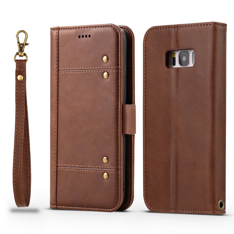 LC.IMEEKE Removable 2-in-1 Wallet Leather Cover + TPU Phone Case for Samsung Galaxy S8 G950 - Coffee-2