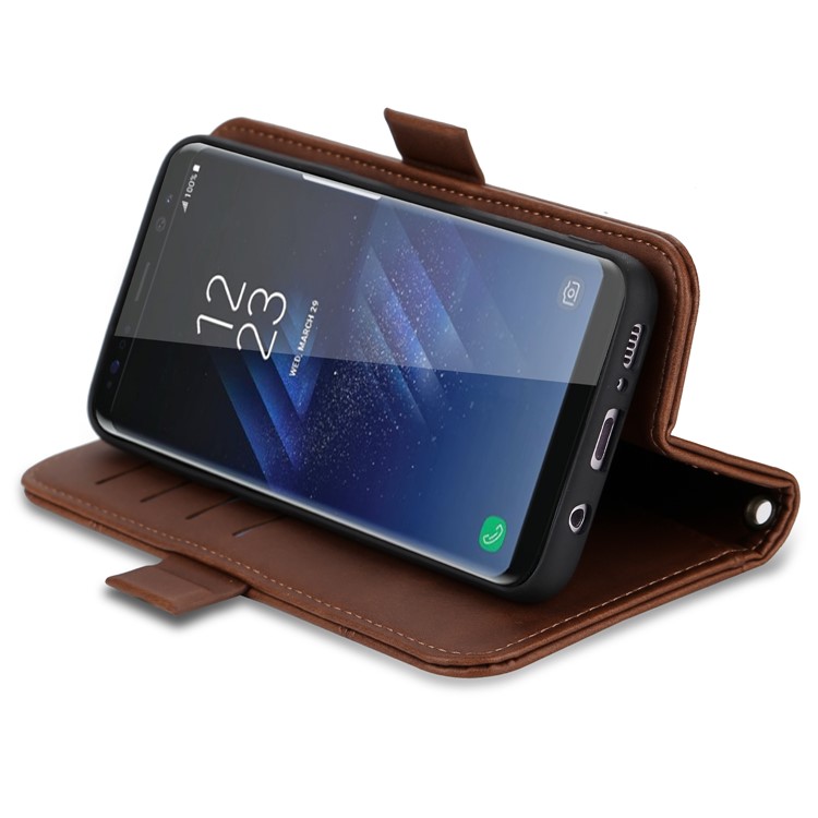 LC.IMEEKE Removable 2-in-1 Wallet Leather Cover + TPU Phone Case for Samsung Galaxy S8 G950 - Coffee-9
