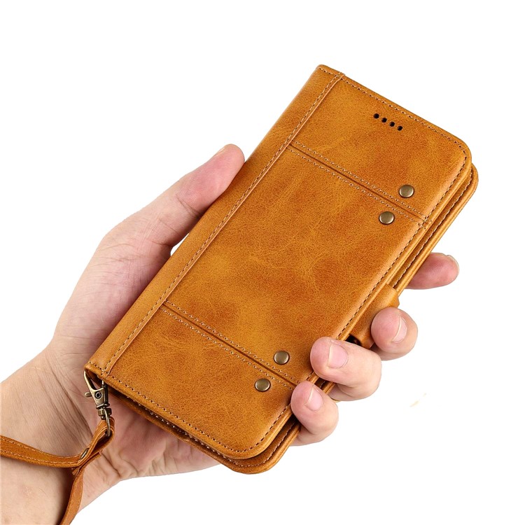 LC.IMEEKE Removable TPU Back Shell + Leather Wallet Phone Case for Samsung Galaxy S8+ SM-G955 - Brown-14
