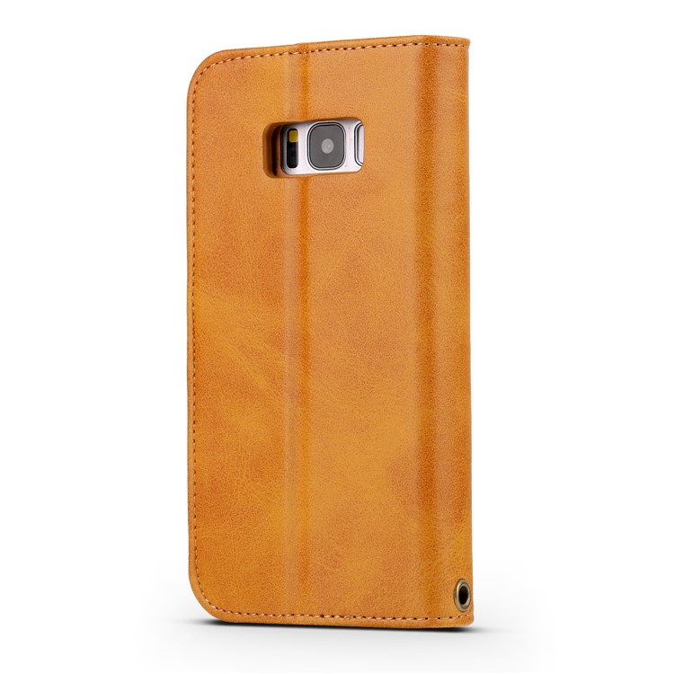 LC.IMEEKE Removable TPU Back Shell + Leather Wallet Phone Case for Samsung Galaxy S8+ SM-G955 - Brown-7