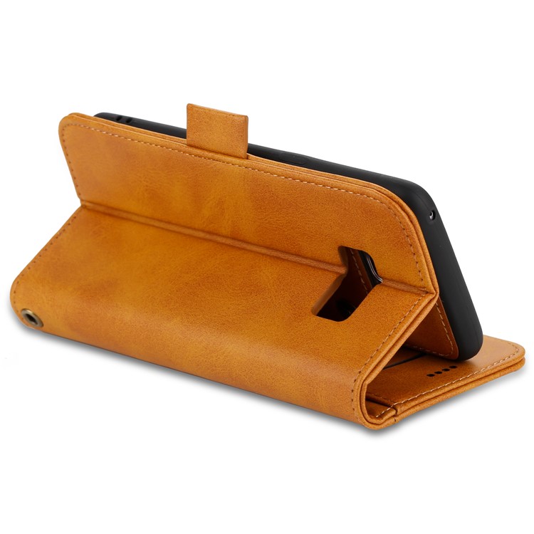 LC.IMEEKE Removable TPU Back Shell + Leather Wallet Phone Case for Samsung Galaxy S8+ SM-G955 - Brown-8
