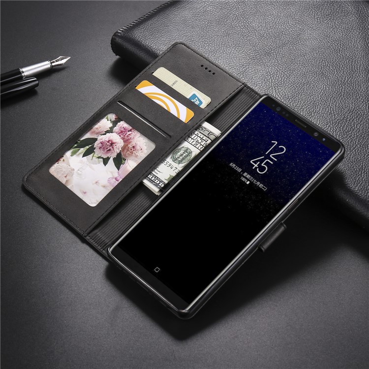 LC.IMEEKE for Samsung Galaxy Note 8 N950 PU Leather Wallet Stand Case with Card Slots - Black-10