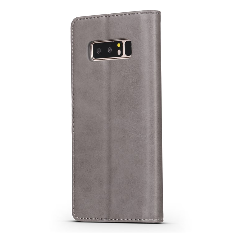 LC.IMEEKE Leather Wallet Shell with Stand for Samsung Galaxy Note 8 N950 - Grey-3