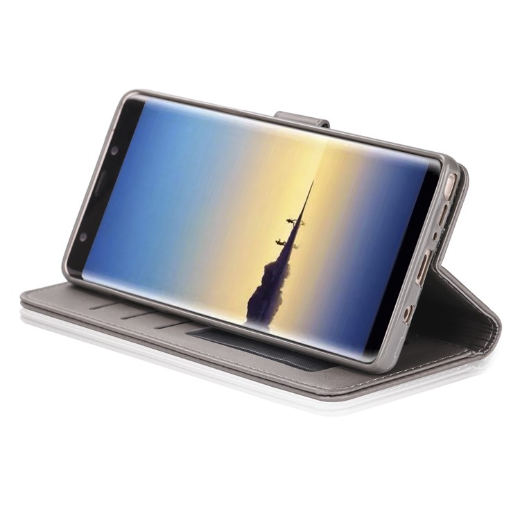 LC.IMEEKE Leather Wallet Shell with Stand for Samsung Galaxy Note 8 N950 - Grey-6