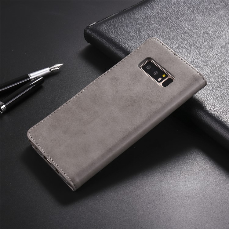 LC.IMEEKE Leather Wallet Shell with Stand for Samsung Galaxy Note 8 N950 - Grey-9