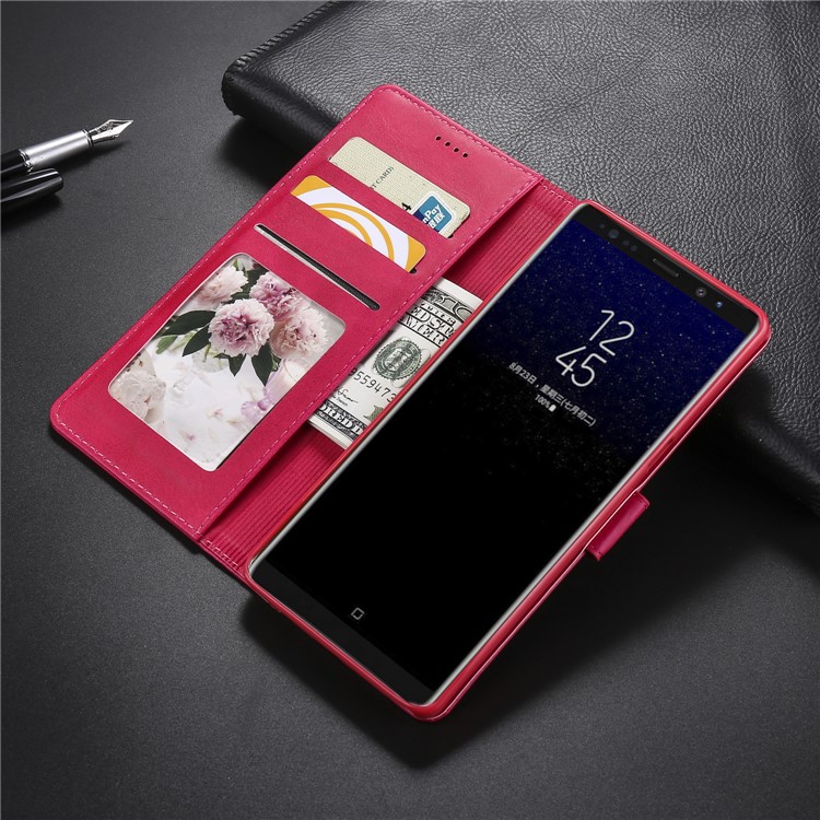 LC.IMEEKE Wallet Leather Stand Phone Cover for Samsung Galaxy Note 8 N950 - Rose-10