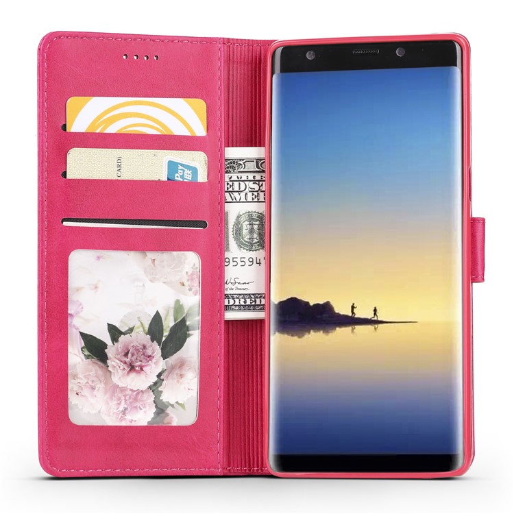 LC.IMEEKE Wallet Leather Stand Phone Cover for Samsung Galaxy Note 8 N950 - Rose-5