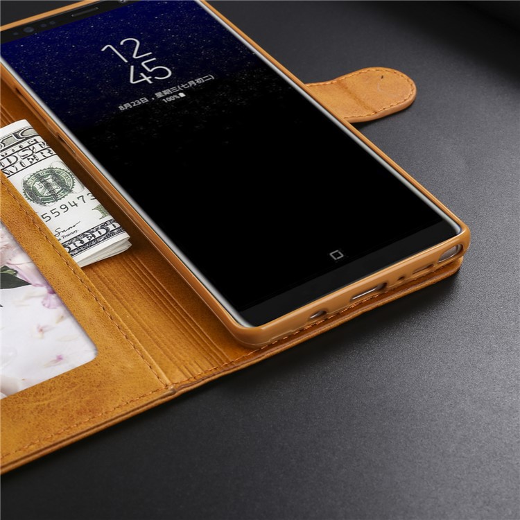 LC.IMEEKE PU Leather Protection Cell Phone Casing with Card Slots for Samsung Galaxy Note 8 N950 - Brown-12