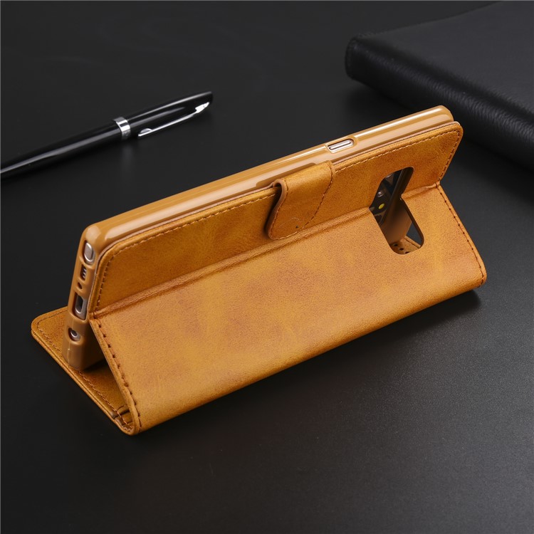 LC.IMEEKE PU Leather Protection Cell Phone Casing with Card Slots for Samsung Galaxy Note 8 N950 - Brown-15