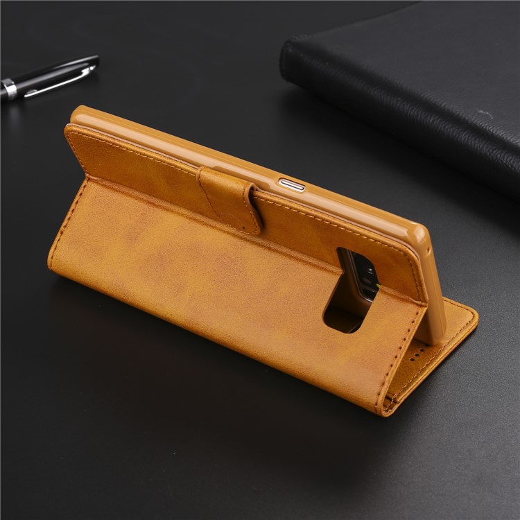 LC.IMEEKE PU Leather Protection Cell Phone Casing with Card Slots for Samsung Galaxy Note 8 N950 - Brown-16