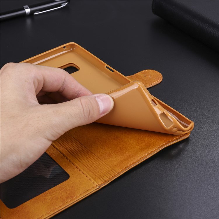 LC.IMEEKE PU Leather Protection Cell Phone Casing with Card Slots for Samsung Galaxy Note 8 N950 - Brown-17