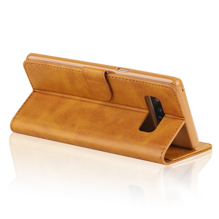 LC.IMEEKE PU Leather Protection Cell Phone Casing with Card Slots for Samsung Galaxy Note 8 N950 - Brown-7