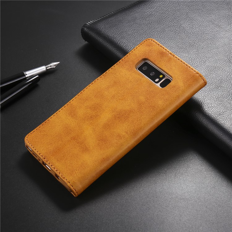 LC.IMEEKE PU Leather Protection Cell Phone Casing with Card Slots for Samsung Galaxy Note 8 N950 - Brown-9