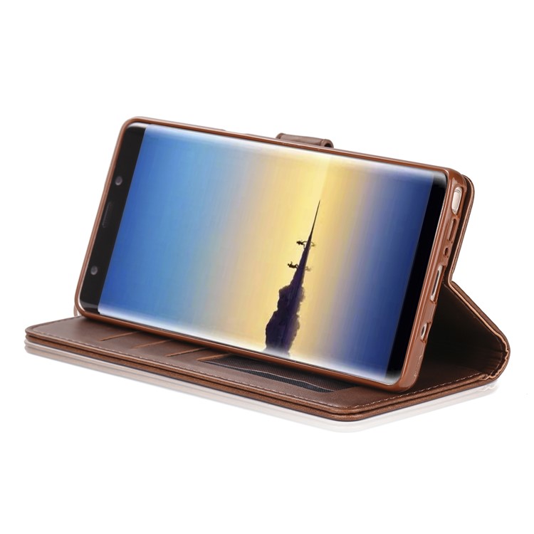 LC.IMEEKE Card Slots Leather Flip Stand Mobile Case for Samsung Galaxy Note 8 N950 - Coffee-6