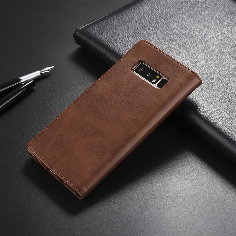 LC.IMEEKE Card Slots Leather Flip Stand Mobile Case for Samsung Galaxy Note 8 N950 - Coffee-9