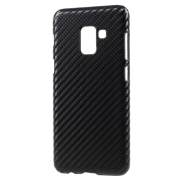 Leather Coated PC Phone Accessory Case for Samsung Galaxy A8 (2018) - Carbon Fiber-2