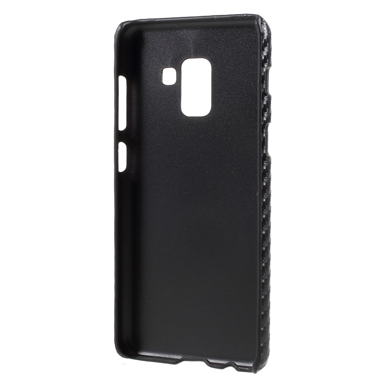Leather Coated PC Phone Accessory Case for Samsung Galaxy A8 (2018) - Carbon Fiber-3