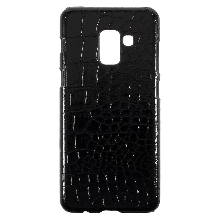 Leather Coated PC Phone Accessory Cover for Samsung Galaxy A8 (2018) - Crocodile Texture-1