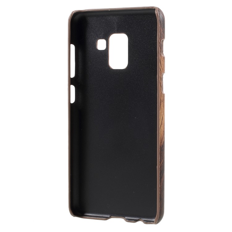 Capa De Proteção De Telefone PC Revestida De Couro Para Samsung Galaxy A8 (2018) - Textura De Madeira-3