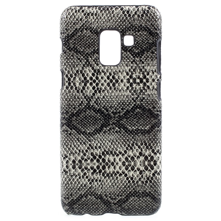 Leather Coated PC Phone Accessory Case for Samsung Galaxy A8 Plus (2018) - Snake Texture-1