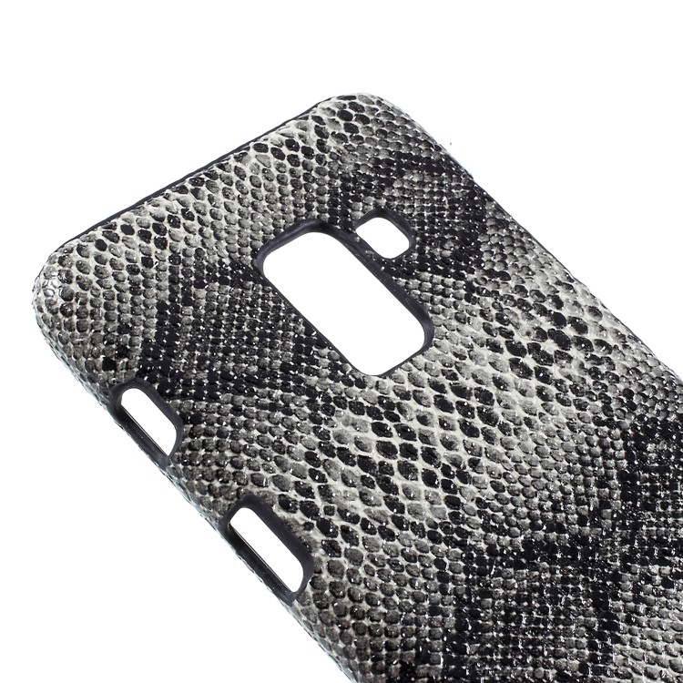 Leather Coated PC Phone Accessory Case for Samsung Galaxy A8 Plus (2018) - Snake Texture-4