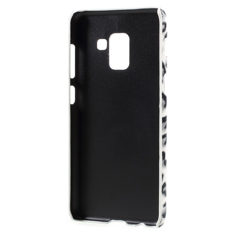 Leather Coated PC Phone Accessory Shell for Samsung Galaxy A8 Plus (2018) - White Leopard Texture-3