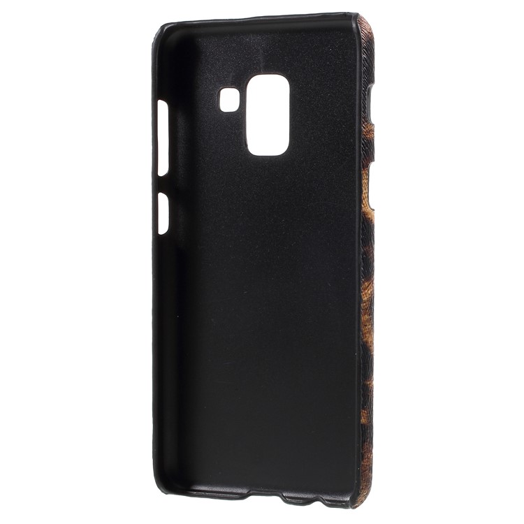 Leather Coated PC Phone Accessory Casing for Samsung Galaxy A8 Plus (2018) - Brown Leopard Texture-3