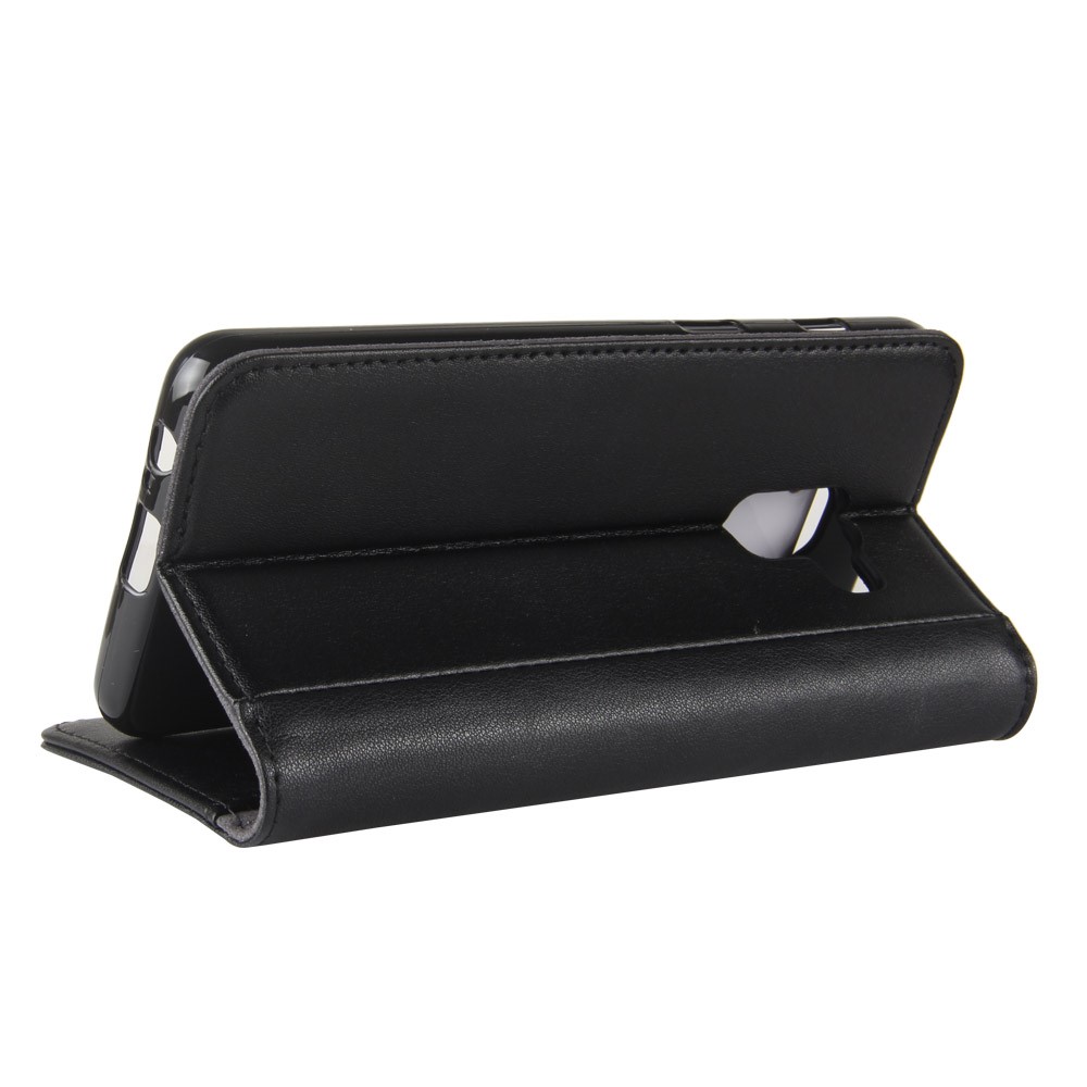 Genuine Leather Wallet Stand Phone Case for Samsung Galaxy A8 (2018) - Black-6