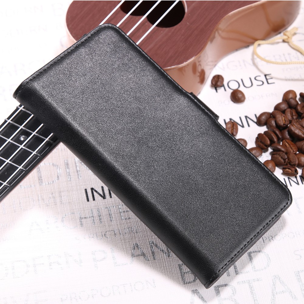 Genuine Leather Wallet Stand Phone Case for Samsung Galaxy A8 (2018) - Black-9