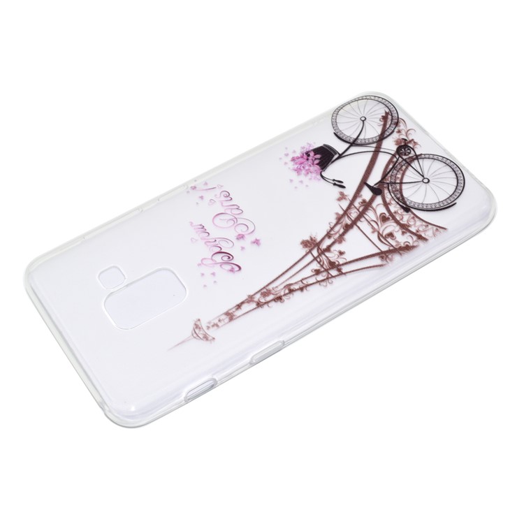 Pattern Printing TPU Cover Case for Samsung Galaxy A8 Plus (2018) - Eiffel Tower and Bicycle-4