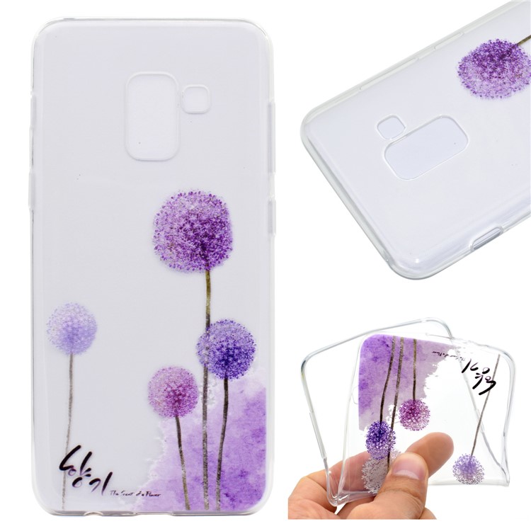 Pattern Printing TPU Soft Case for Samsung Galaxy A8 Plus (2018) - Dandelion Pattern-1