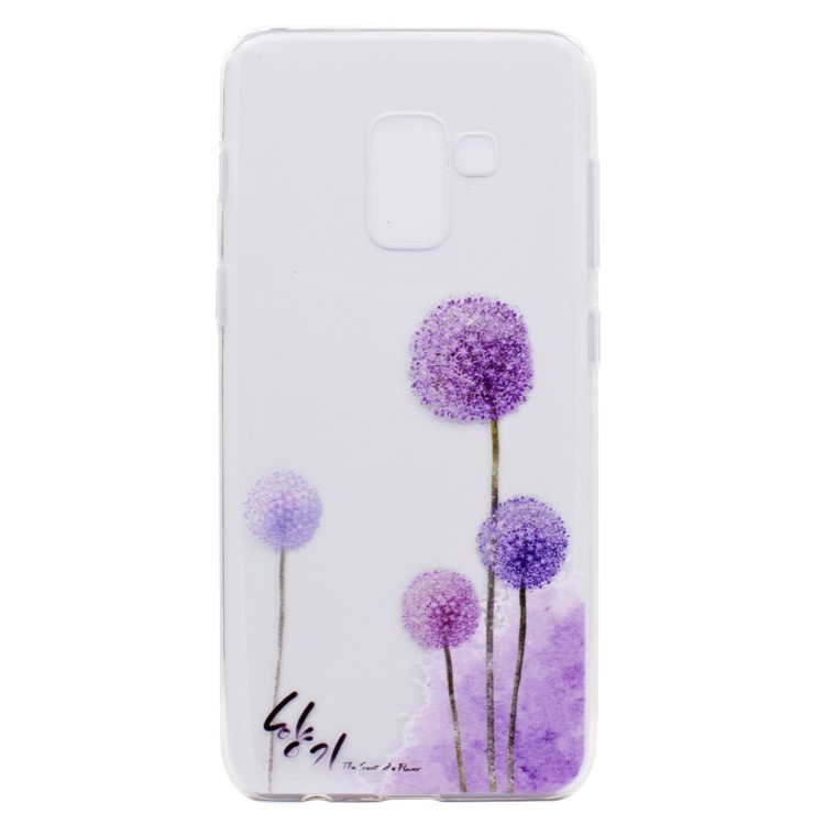 Pattern Printing TPU Soft Case for Samsung Galaxy A8 Plus (2018) - Dandelion Pattern-2