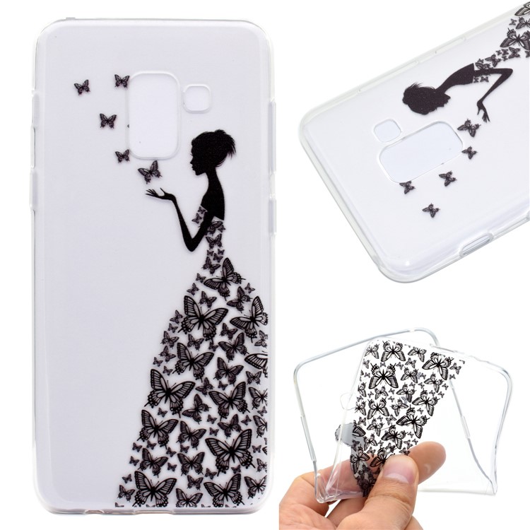 Pattern Printing TPU Case Shell for Samsung Galaxy A8 Plus (2018) - Beauty Pattern-1