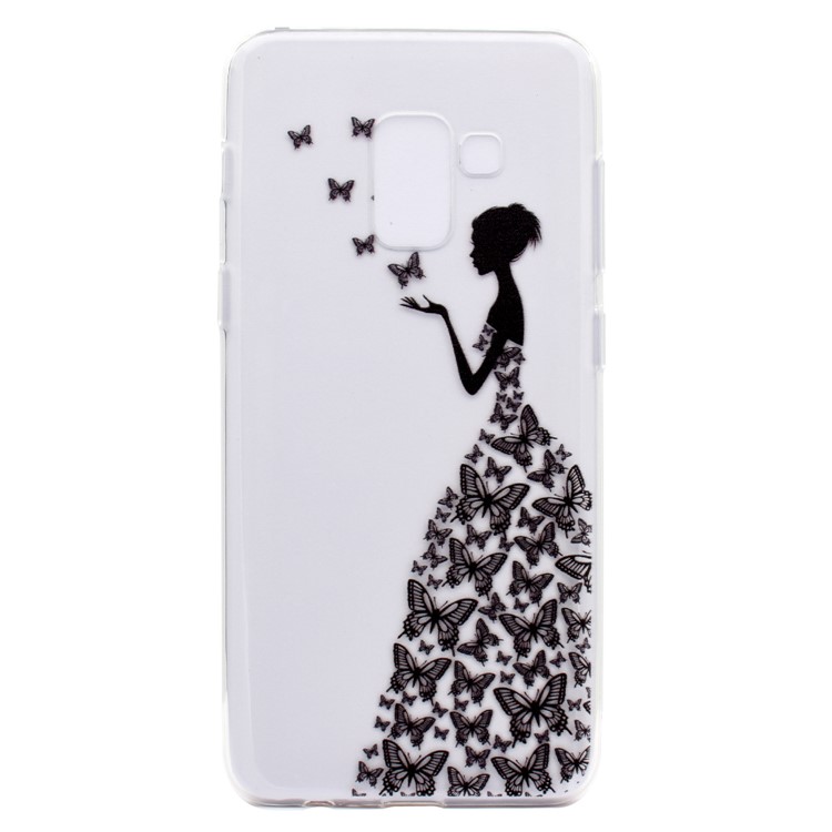 Pattern Printing TPU Case Shell for Samsung Galaxy A8 Plus (2018) - Beauty Pattern-2