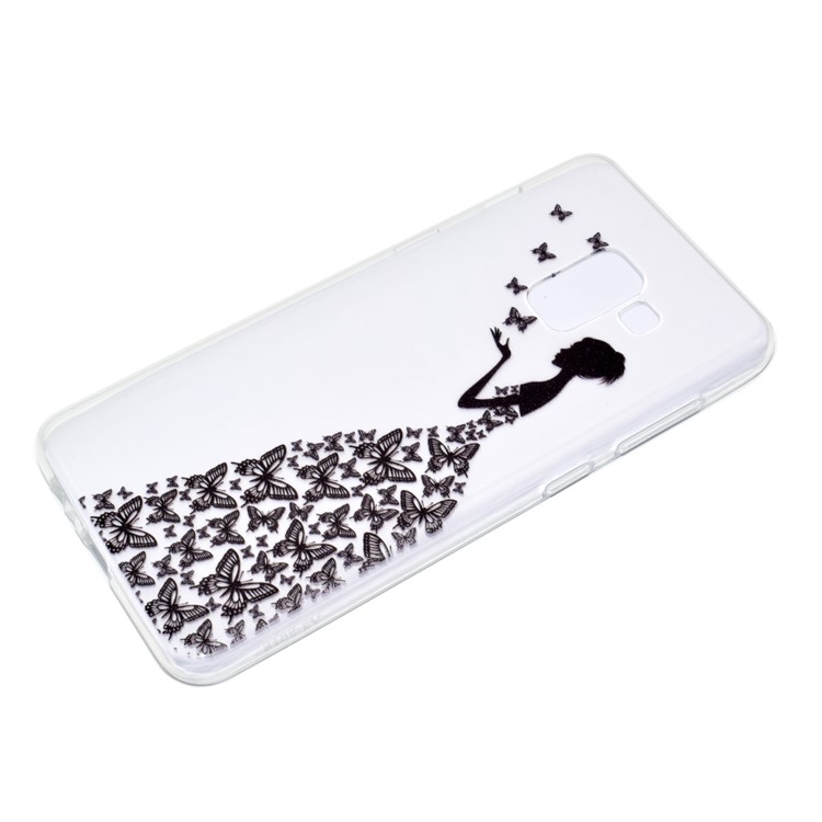 Pattern Printing TPU Case Shell for Samsung Galaxy A8 Plus (2018) - Beauty Pattern-3